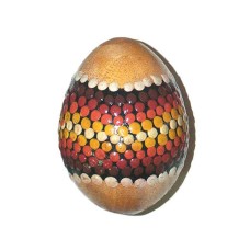 Wood Egg Maracas Aborigine Brown Yellow 6 cm