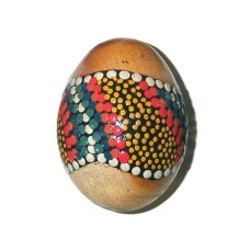 Wood Egg Maracas Aborigine Multi Color 6 cm