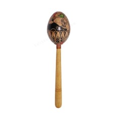 Wood Egg Stick Maracas Painted Bird 21 cm