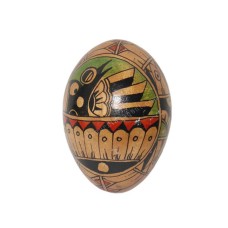 Wood Lombok Egg Maracas Fish Painted 6 cm