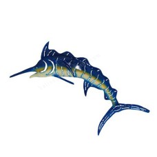 Metal Fish Wall Decor Blue Yellow 55 cm