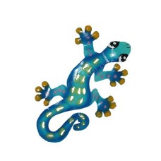 Metal Gecko Turquoise Blue 21 cm