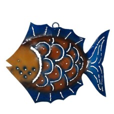 Metal Fish Blue Brown 21 cm