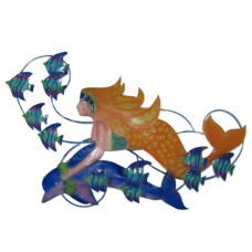 Metal Mermaid Blue Orange 62 cm