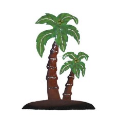 Metal Coconut Tree Green Brown 54 cm