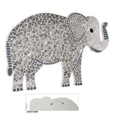 Mosaic Glass Elephant Grey 50 cm