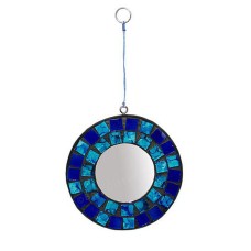 Mosaic Glass Mirror Blue Turquoise 10 cm