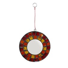 Mosaic Glass Mirror Orange Yellow 10 cm