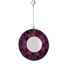 Mosaic Glass Mirror Red Pink 10 cm