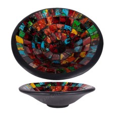 Round Plate Mosaic Glass Multicolor 40 cm