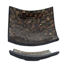 Plate Mosaic Glass Black Brown 25 cm