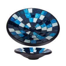 Plate Mosaic Glass Turquoise Blue 40 cm