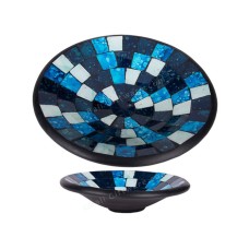 Plate Mosaic Glass Turquoise Blue 30 cm