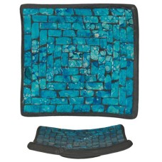 Plate Mosaic Glass Turquoise 40 cm