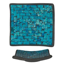 Plate Mosaic Glass Turquoise 30 cm