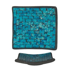 Plate Mosaic Glass Turquoise 25 cm