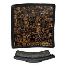 Plate Mosaic Glass Brown Black 30 cm