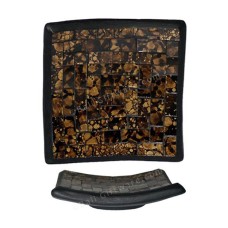 Plate Mosaic Glass Brown Black 25 cm