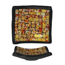 Plate Mosaic Glass Yellow Red 25 cm