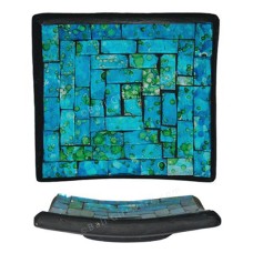 Plate Mosaic Glass Turquoise Green 30 cm