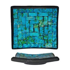 Plate Mosaic Glass Turquoise Green 25 cm