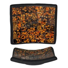 Plate Mosaic Glass Orange Black 30 cm