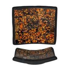 Plate Mosaic Glass Orange Black 25 cm