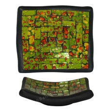 Plate Mosaic Glass Green Orange 30 cm