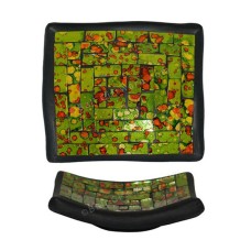 Plate Mosaic Glass Green Orange 25 cm