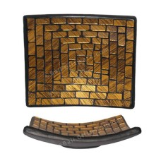 Plate Mosaic Glass Gold Motif 25 cm