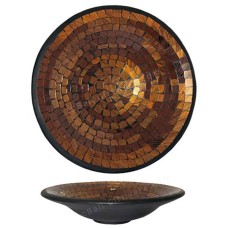 Plate Mosaic Glass Gold Brown 50 cm