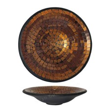 Plate Mosaic Glass Gold Brown 40 cm