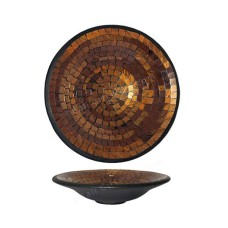 Plate Mosaic Glass Gold Brown 30 cm