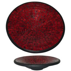 Plate Mosaic Glass Maroon 50 cm