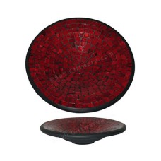 Plate Mosaic Glass Maroon 40 cm