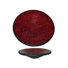 Plate Mosaic Glass Maroon 30 cm