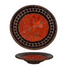 Plate Mosaic Glass Black Orange 40 cm