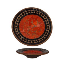 Plate Mosaic Glass Black Orange 30 cm