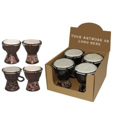 Assorted Brown Fingers Drum Display Of 4