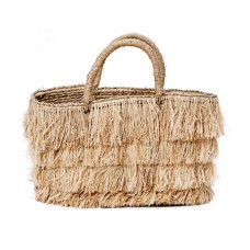 Woven Straw Grass Fringes Shoulder Bag