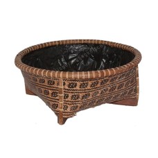 Bamboo Basket Brown Black 40 cm