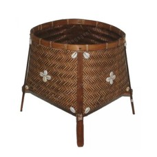 Bamboo Brown Basket Sea Shells 29 cm