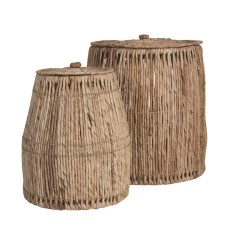 Banana Fiber Laundry Basket Set Of 2