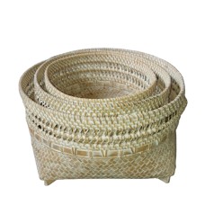 Rattan Basket White Wash Set Of 3