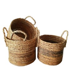 Banana Leaf Round Basket Macrame 25 cm