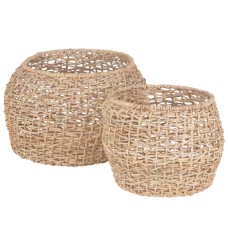 Natural Banana Leaf Basket Set Of 2