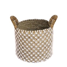 Water Hyacinth Cotton Basket 33 cm