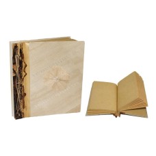 Medium Banana Bark White Notebook Flower