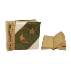 Notebook Small Green Leaf Moon Star