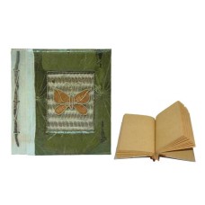 Notebook Medium Green Leaf Butterfly